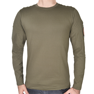 Dalga Desenli 2 Cepli Uzun Kollu Taktik T-Shirt Haki