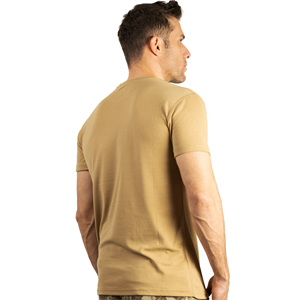 FUR Erkek Bej Basic Tişört - Kısa Kollu Bisiklet Yaka Regular Fit