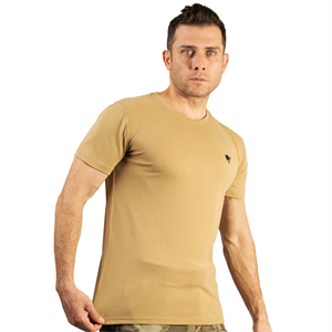 FUR Erkek Bej Basic Tişört - Kısa Kollu Bisiklet Yaka Regular Fit