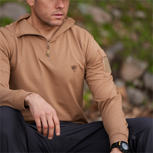 IRAZ Balıkçı Yaka Uzun Kollu Taktik T-Shirt Bej