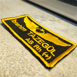 İsme Özel Siyah Zemin Pilot Brövesi Nakış Peç Patch