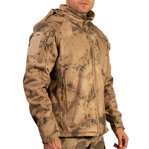 Jandarma Kamuflaj Softshell Mont 2036 5 Cepli Çöl Kamuflaj Mont