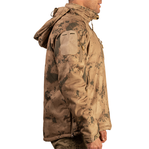 Jandarma Kamuflaj Softshell Mont 2036 5 Cepli Çöl Kamuflaj Mont