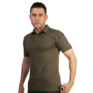 KAPAN Polo Yaka 2 Cepli Kısa Kollu Taktik T-Shirt Haki