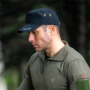 Kurt Logolu Ripstop Siyah Şapka, Siyah Kep