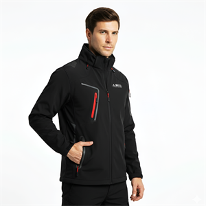 METAM İçi Polarlı Softshell Mont Siyah, 5 Cepli Kapüşonlu Mont