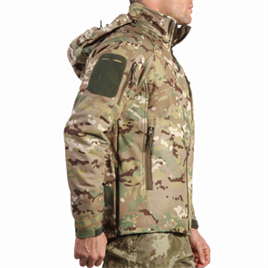 Multicam Kamuflaj Desenli 5 Cepli Softshell Soğuk Geçirmez Mont