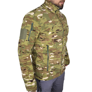 Multicam Kamuflaj Desenli 5 Cepli Polar Ceket, Soğuktan Koruyan Polar Mont