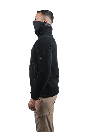 Tam Fermuarlı Taktik Polar Ceket 2011 Siyah 5 Cepli Outdoor Polar