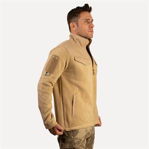 Taktik Polar Ceket Bej 3536 Tam Fermuar Polar Ceket