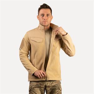 Taktik Polar Ceket Bej 3536 Tam Fermuar Polar Ceket