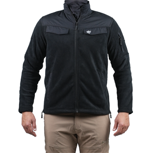 Tam Fermuarlı Siyah Polar Ceket 3536 5 Cepli Taktik Polar Ceket