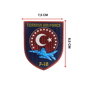 Turkish Air Force F-16 Plastik Arkası Cırtlı Arma Patch