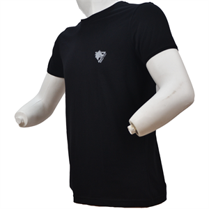 Wolftrap %100 Pamuk Siyah Kısa Kollu Tişört, Bisiklet Yaka Rahat T-Shirt