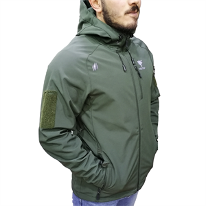 Wolftrap 5 Cepli Kapüşonlu Softshell Soğuk Geçirmez Mont Haki