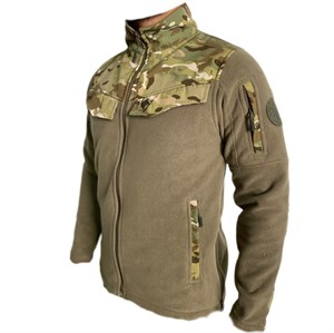 Multicam Kamuflaj Desenli 5 Cepli Polar Ceket, Soğuktan Koruyan Polar Mont