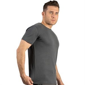 FUR Erkek Antrasit Basic Tişört - Kısa Kollu Bisiklet Yaka Regular Fit