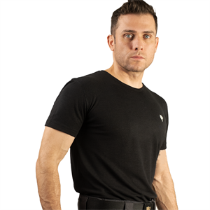 FUR Erkek Siyah Basic Tişört - Kısa Kollu Bisiklet Yaka Regular Fit