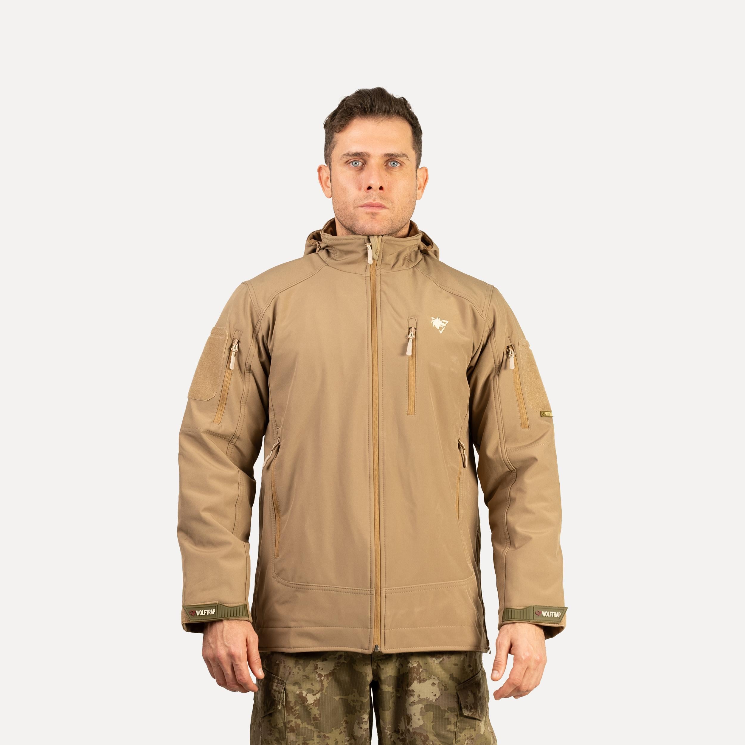 Bej 5 Cepli Kapüşonlu Softshell Soğuk Geçirmez Mont | Softshell Mont Modelleri Ve Fiyatları | Şimşekoğlu Askeri Malzeme