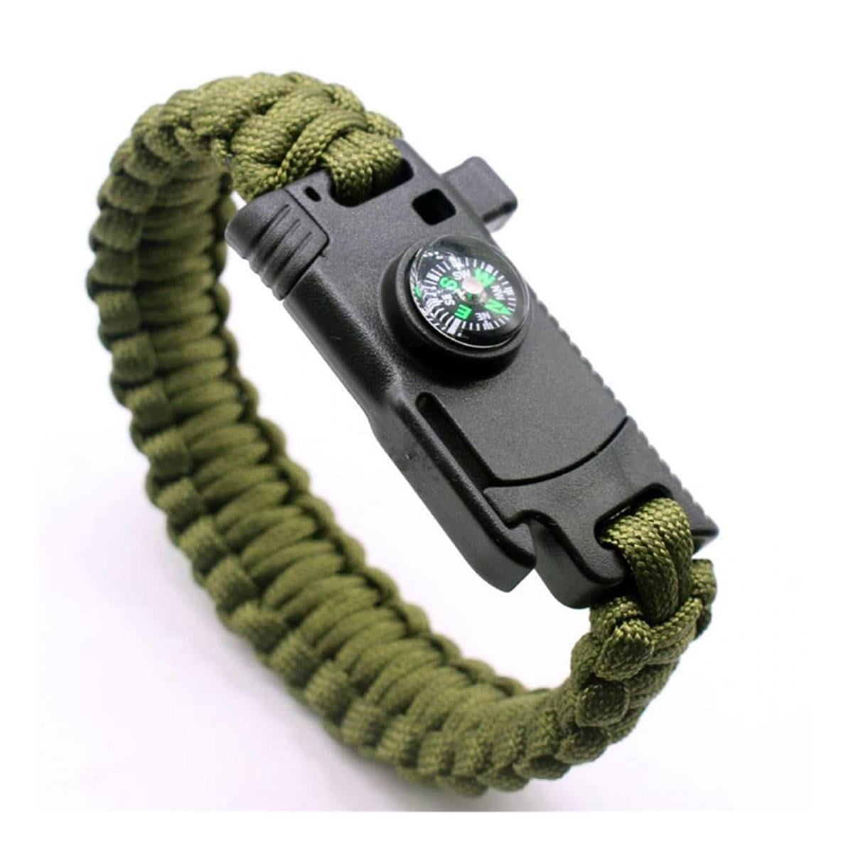Çok Fonksiyonlu Paracord Bileklik - Dayanıklı Hayatta Kalma Bilekliği | Acil Durum Düdüğü, Pusula, Magnezyum Çubuğu, Bıçak
