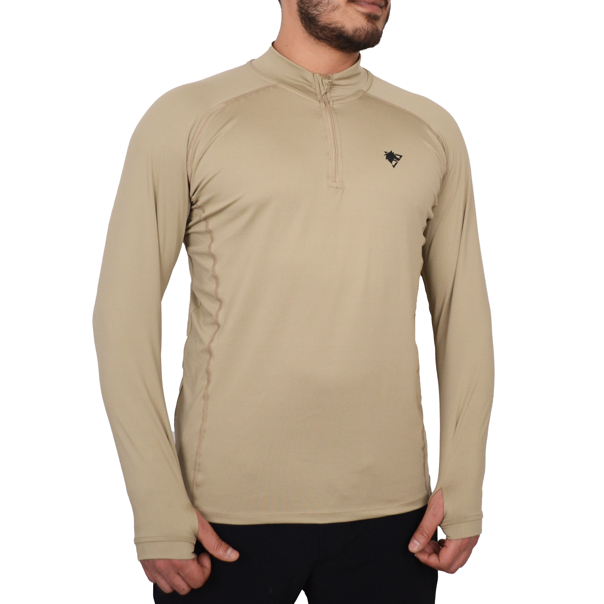 Çeyrek Fermuar Uzun Kollu Sweatshirt, Termal Sweatshirt Kum Rengi, Esnek İç Katman Giysisi | Sweatshirt Modelleri Ve Fiyatları