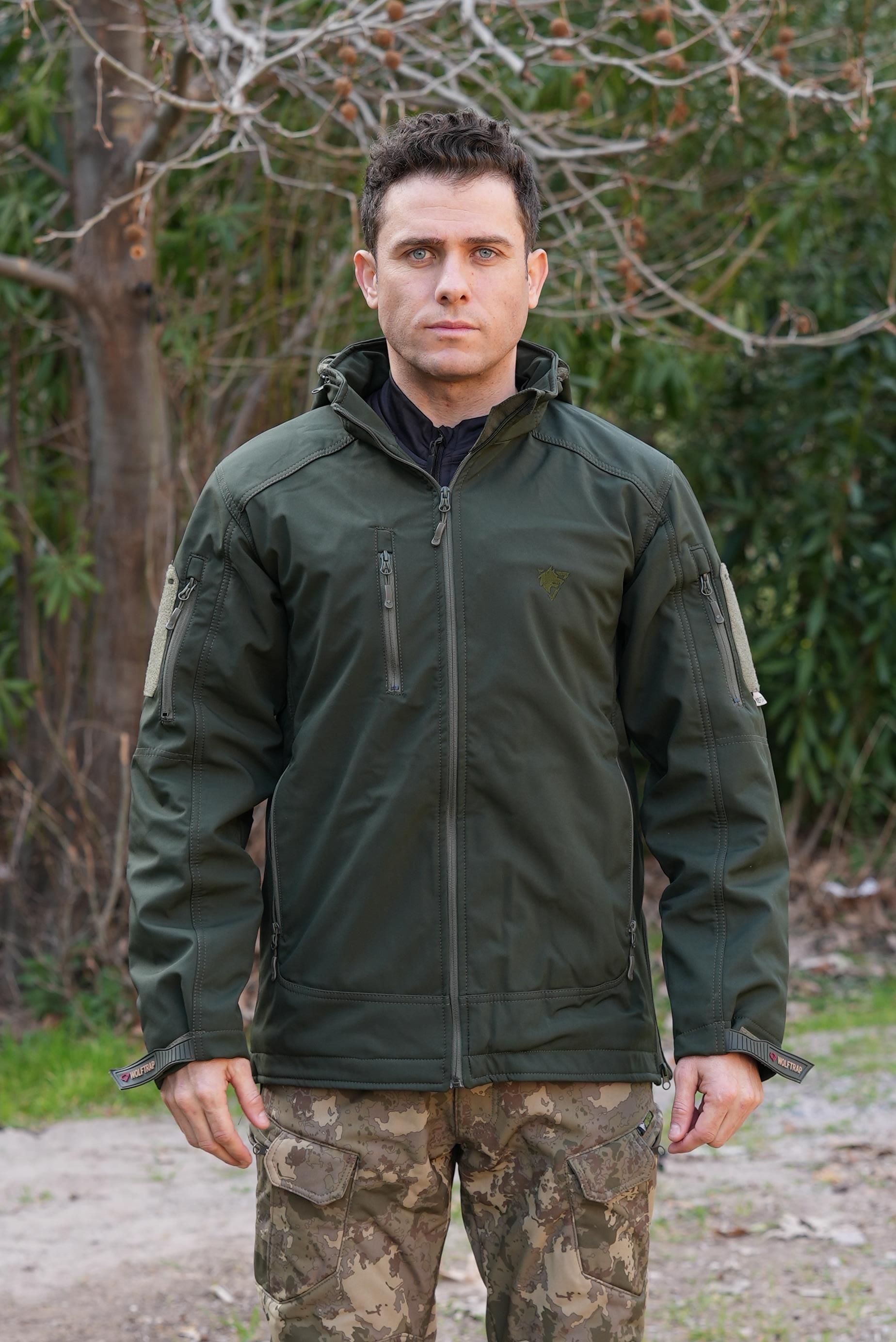 Haki 5 Cepli Kapüşonlu Softshell Soğuk Geçirmez Mont | Mont Modelleri Ve Fİyatları | Şimşekoğlu Askeri Malzeme