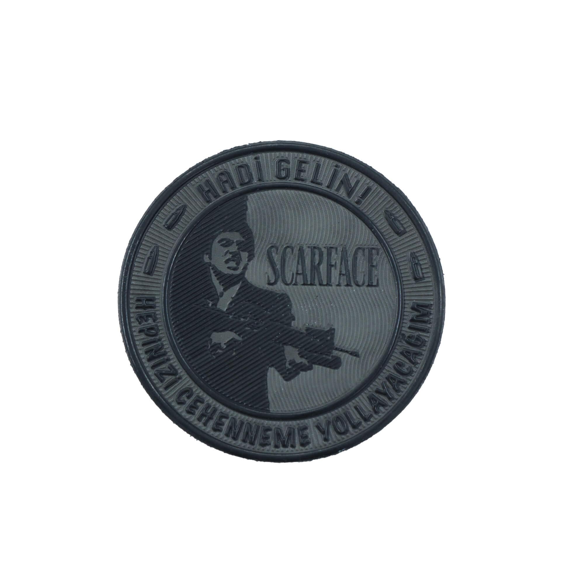 Scarface PVC Cırtlı Yama 7 cm – Taktik Yama | Askeri Tarz Patch | Peç Modelleri ve Fiyatları