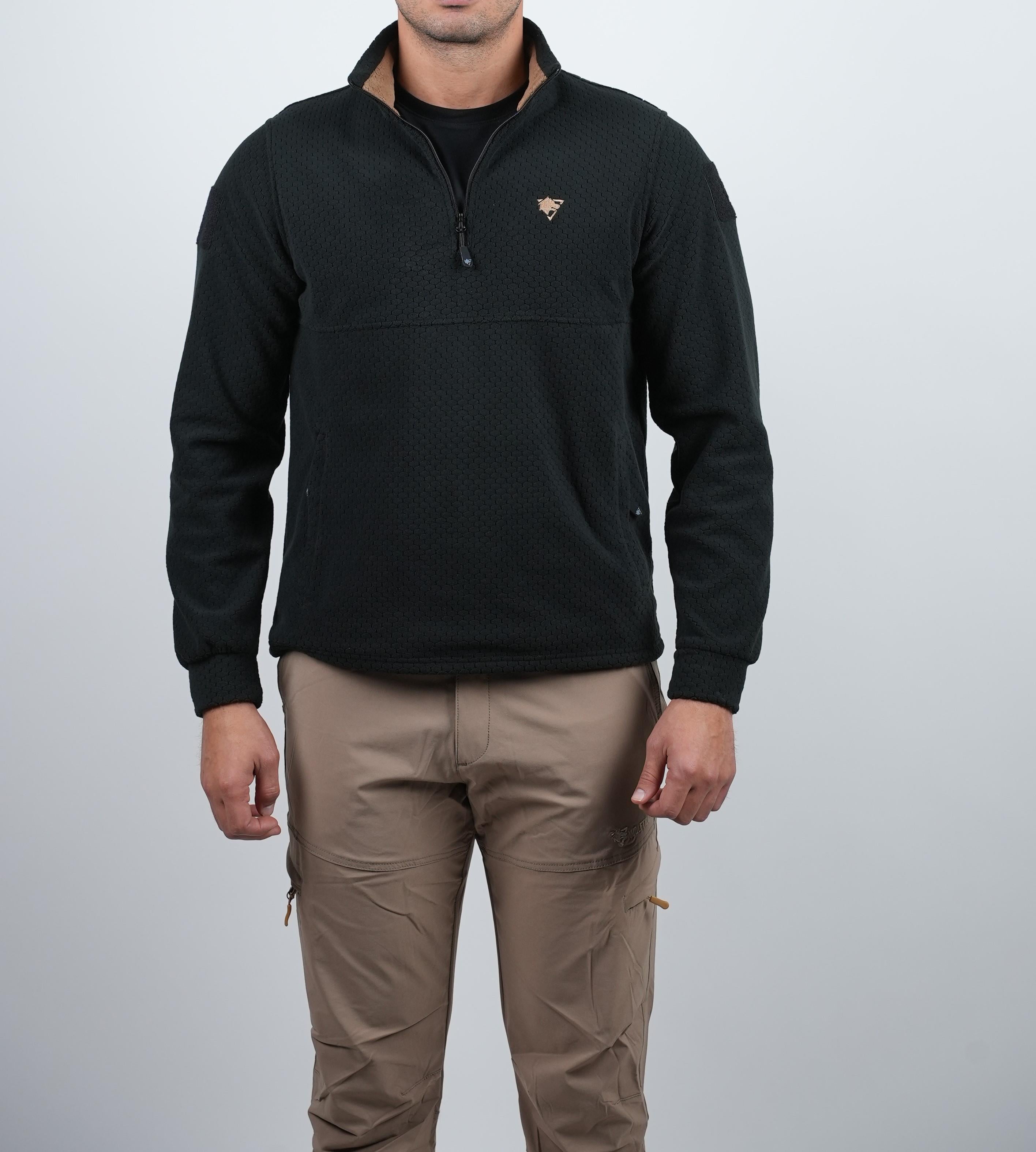 Wolftrap Tactical Yalaz Balıkçı Yaka Bej Taktik Polar Kazak | Wolftrap Taktik Polar Sweatshirt | Taktik Polar