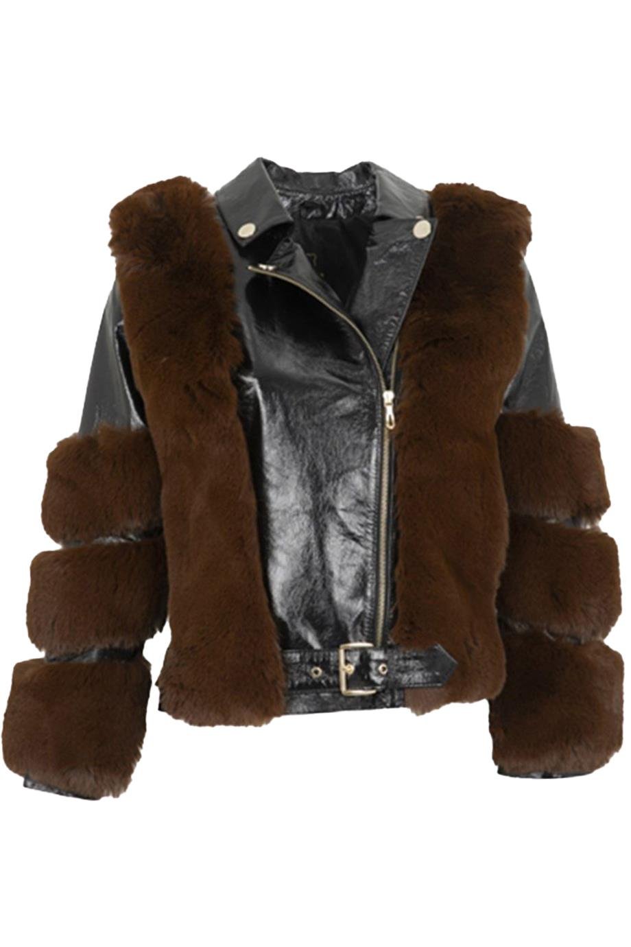 FURLE Deri Ceket - Kahverengi