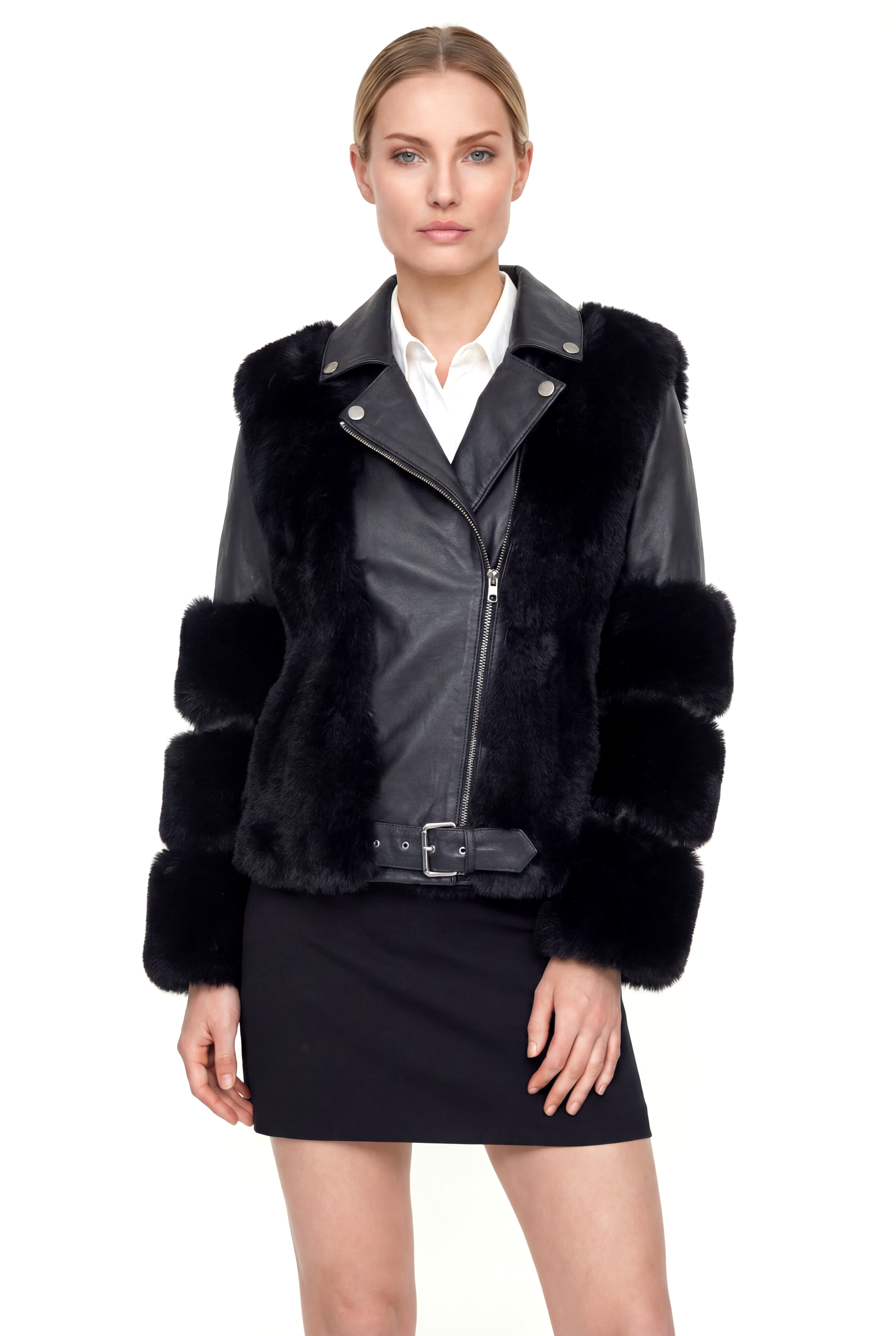 FURLE Deri Ceket - Siyah