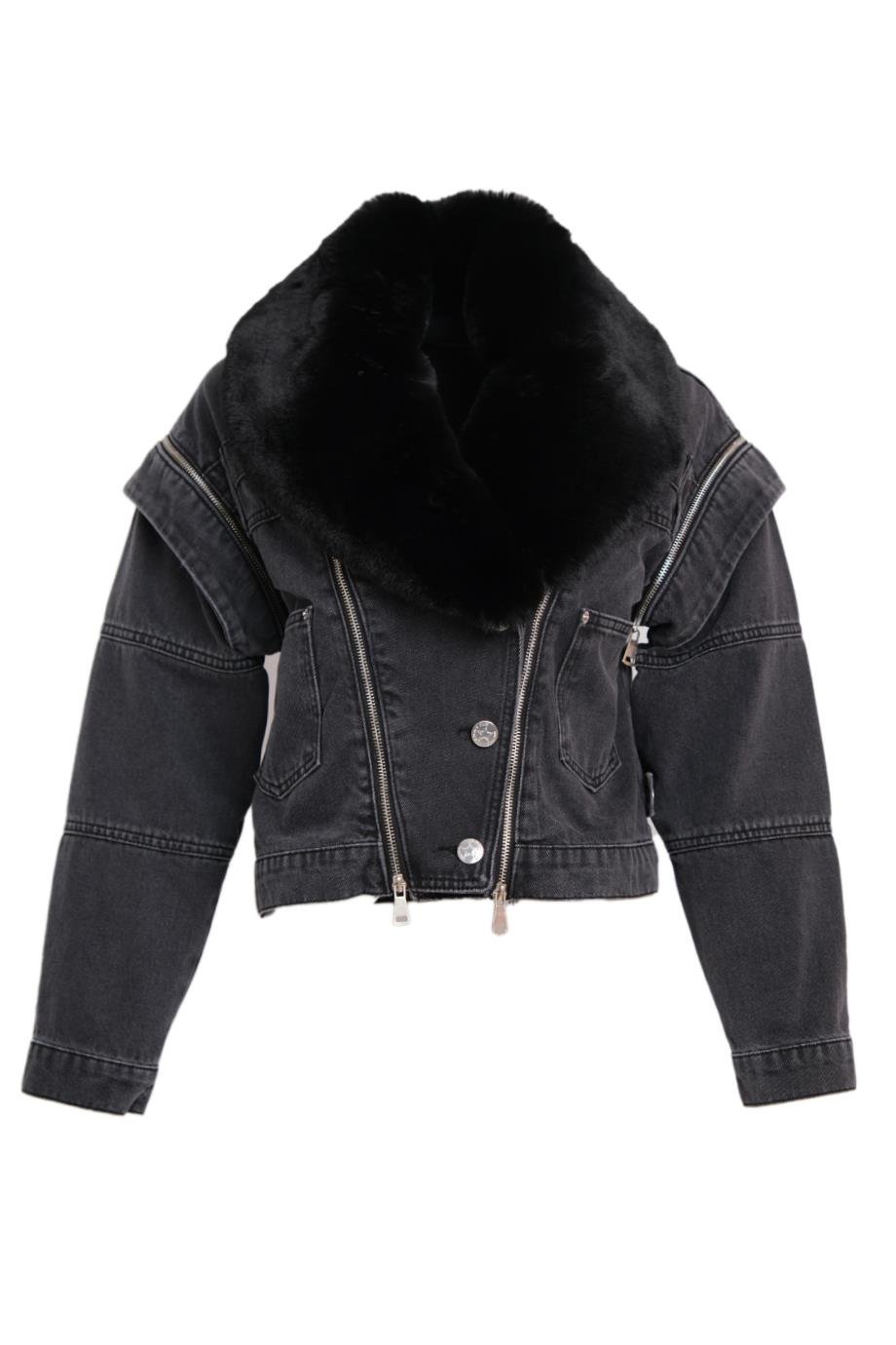 GALIA Kürklü Kot Ceket - Antrasit