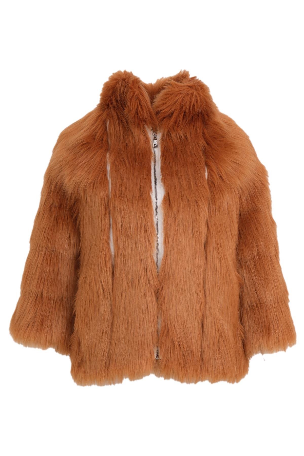 MILAN Suni Kürk Ceket - Tarçın
