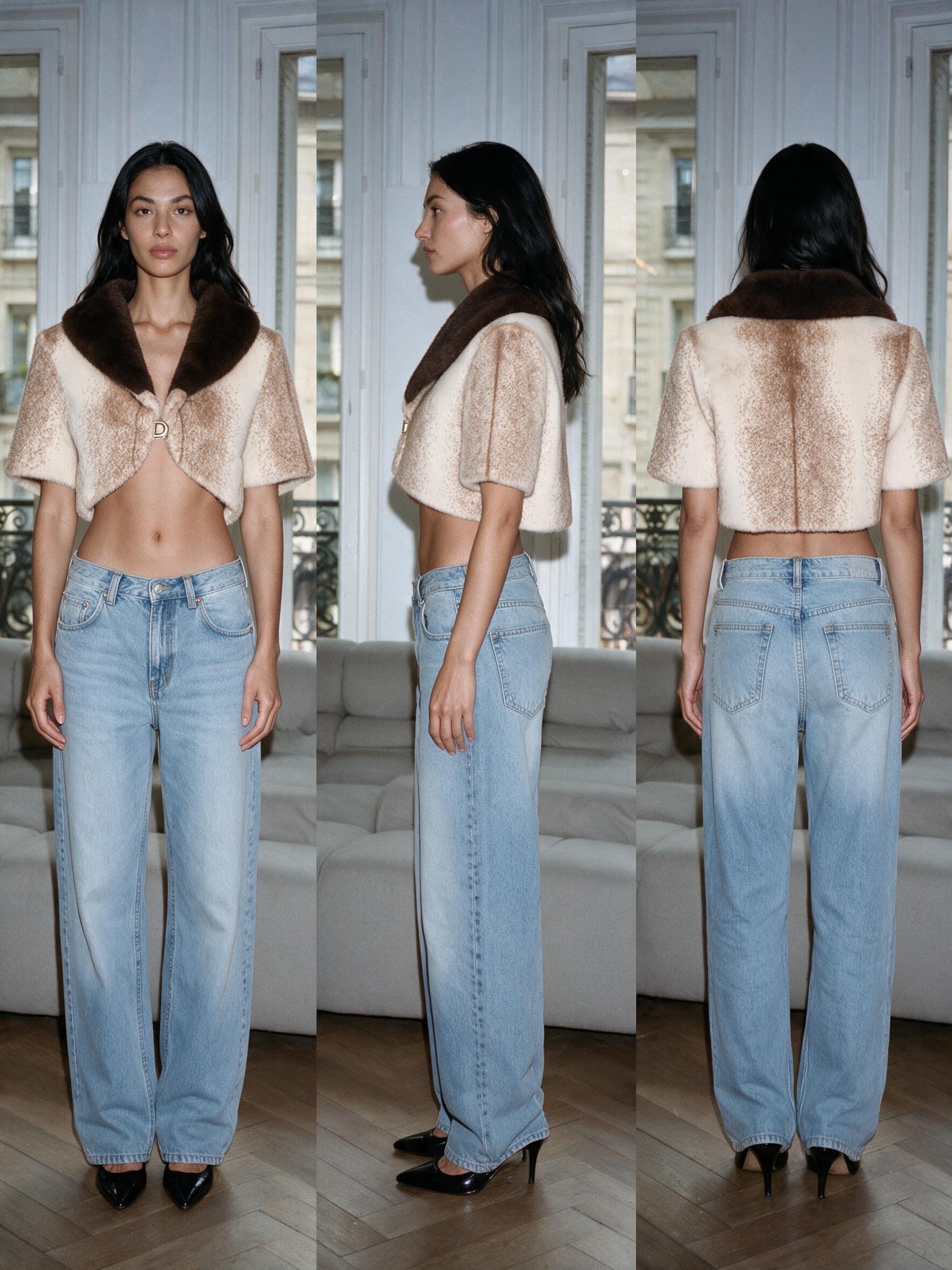 SALLY Şal Yaka Crop Ceket - Bej