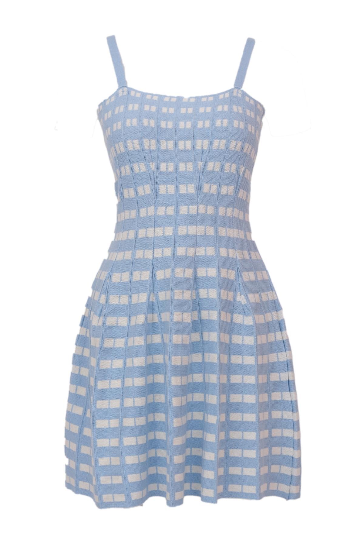 Triko Elbise - Açık Mavi