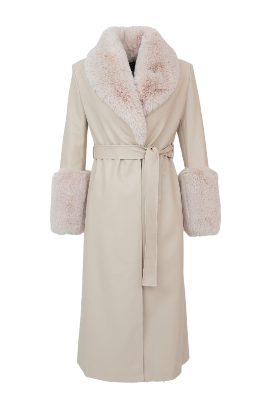 VALENTIN Deri Trençkot - Krem