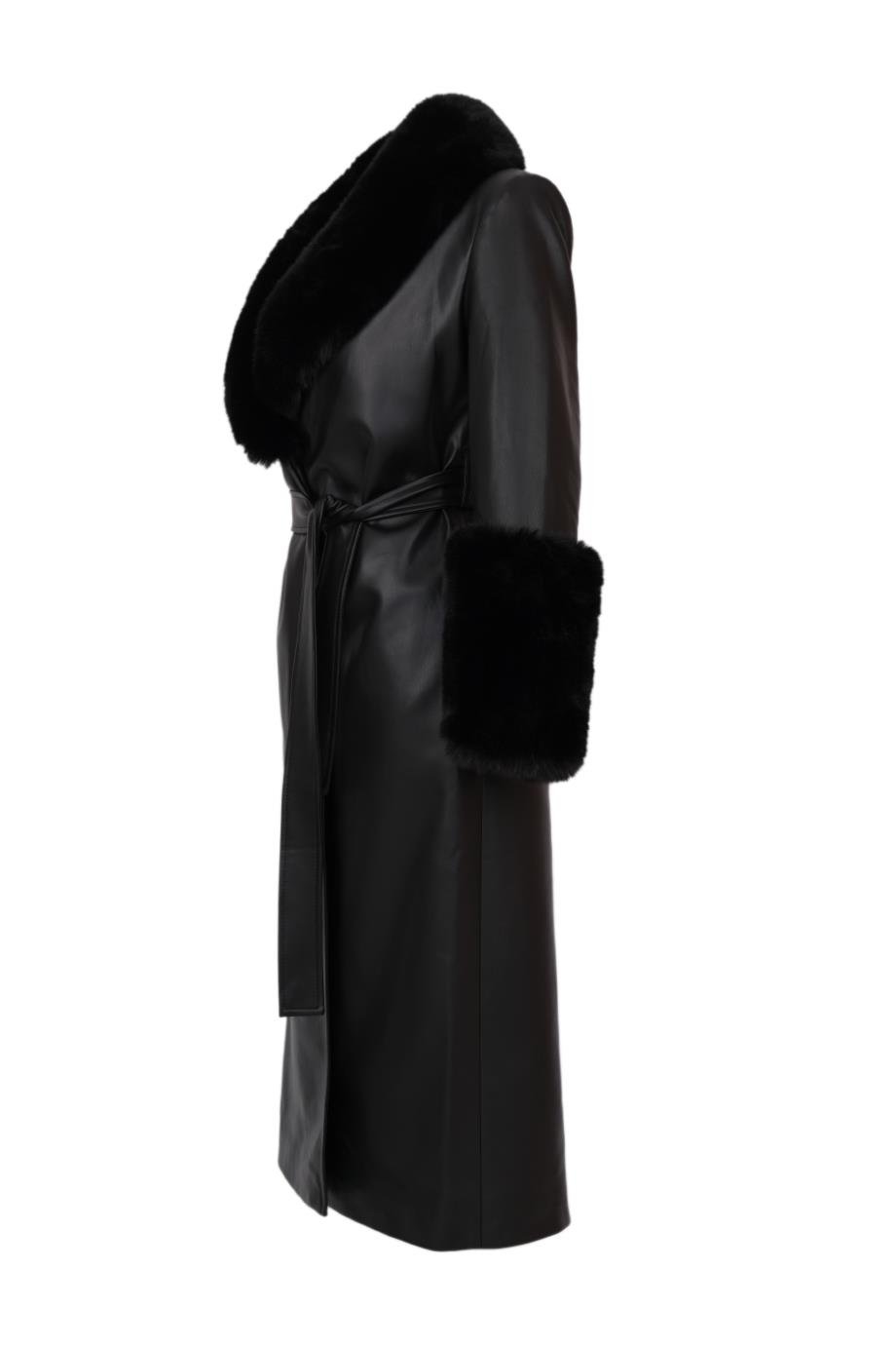 VALENTIN Deri Trençkot - Siyah