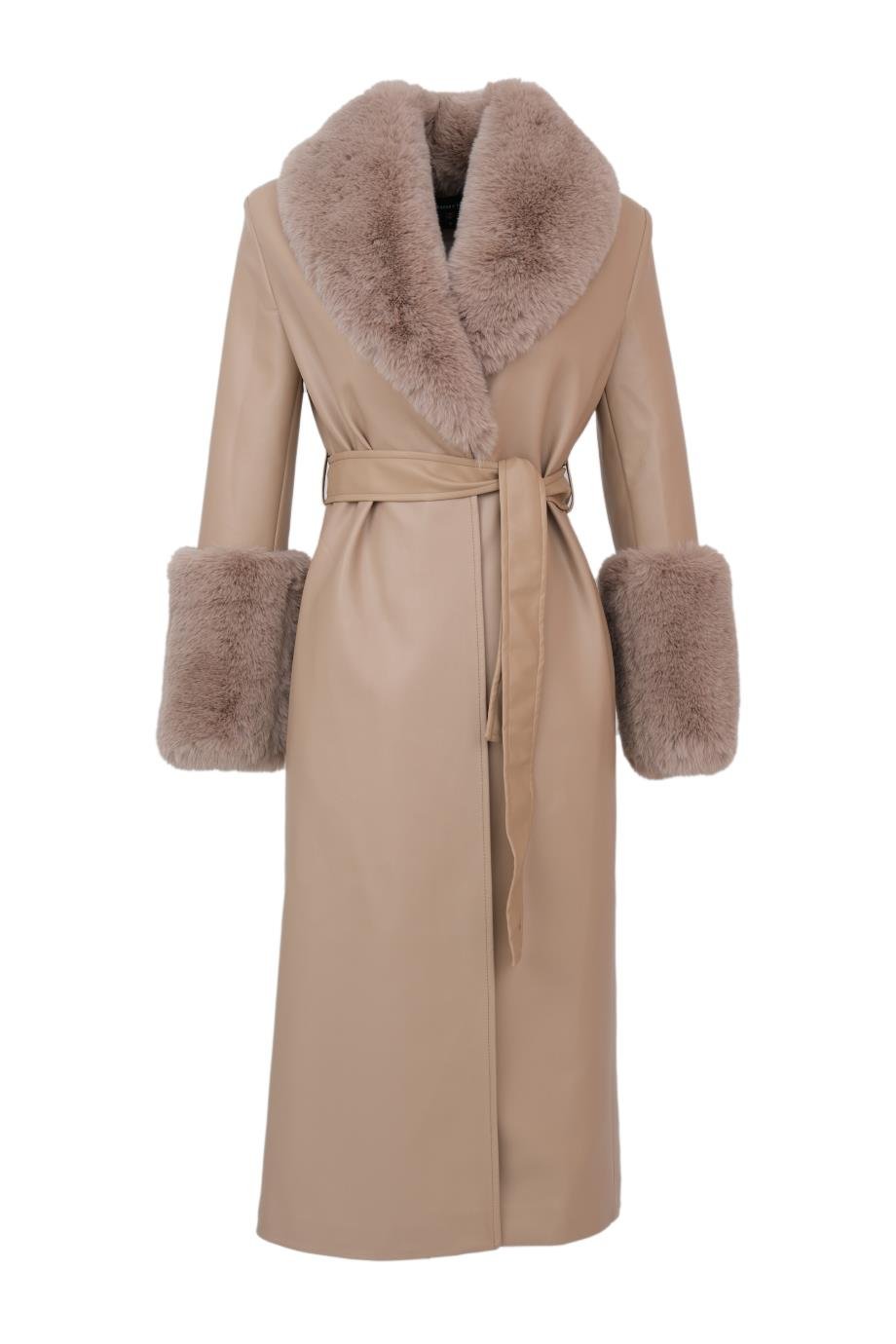 VALENTIN Deri Trençkot - Taş