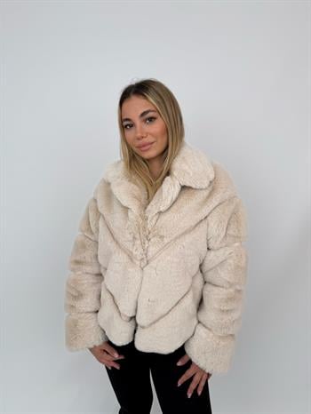ADORA Suni Kürk Ceket - Bej