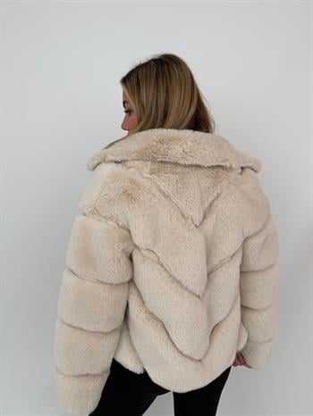 ADORA Suni Kürk Ceket - Bej