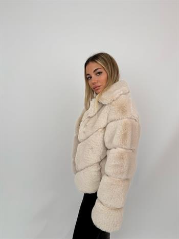 ADORA Suni Kürk Ceket - Bej