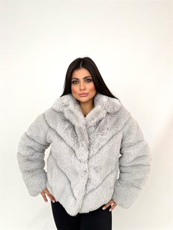 ADORA Suni Kürk Ceket - Gri