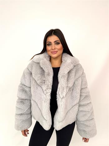 ADORA Suni Kürk Ceket - Gri