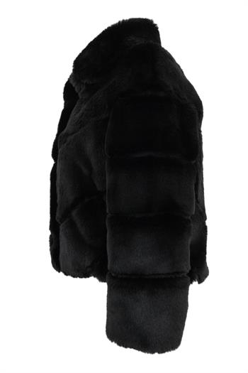 ADORA Suni Kürk Ceket - Siyah