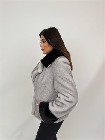 ALIEN Suni Kürk Ceket - Gri