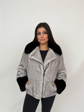 ALIEN Suni Kürk Ceket - Gri