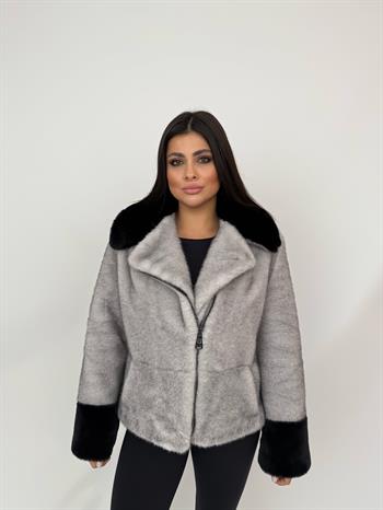 ALIEN Suni Kürk Ceket - Gri