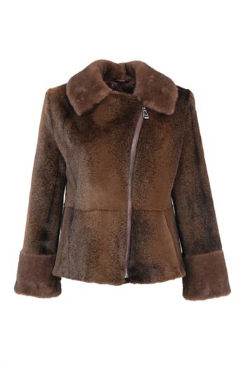 ALIEN Suni Kürk Ceket - Kahverengi