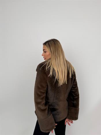 ALIEN Suni Kürk Ceket - Kahverengi