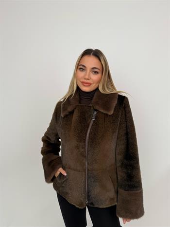 ALIEN Suni Kürk Ceket - Kahverengi