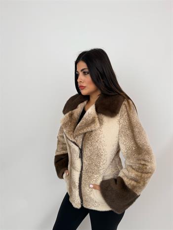 ALIEN Suni Kürk Ceket - Latte